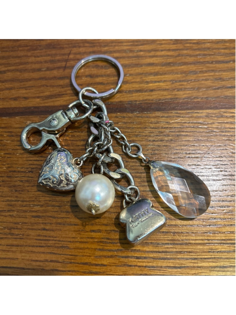 Women's Kathy Van Zeeland Silver Charm Keychain One Size